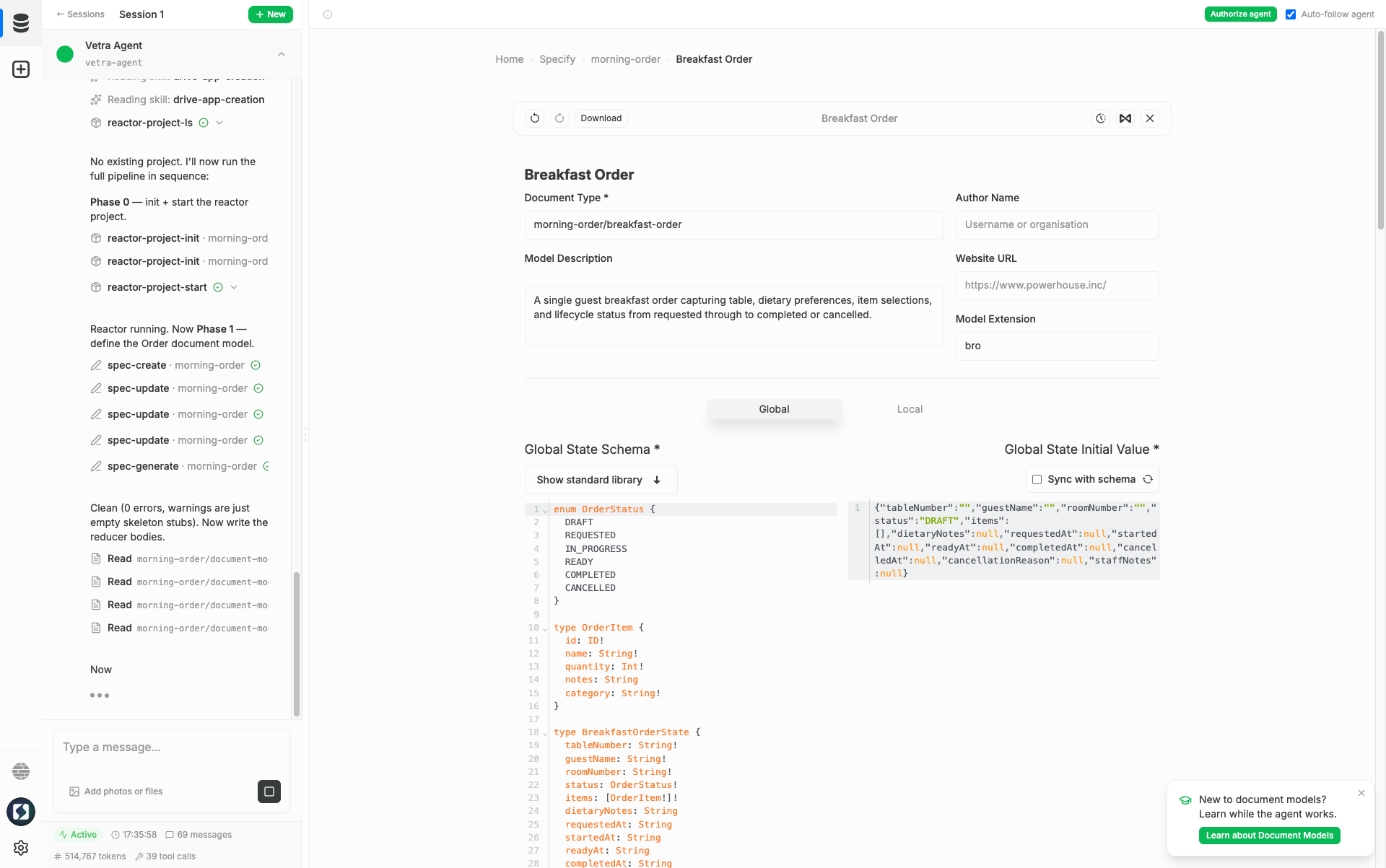 Document-model editor in Vetra Studio
