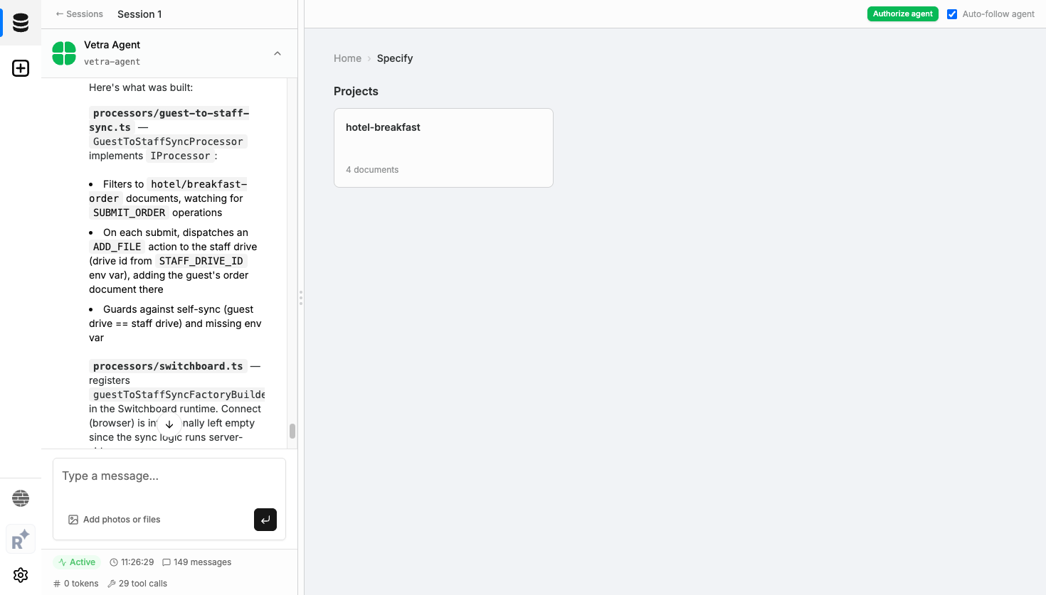 Specify section grouping documents into projects